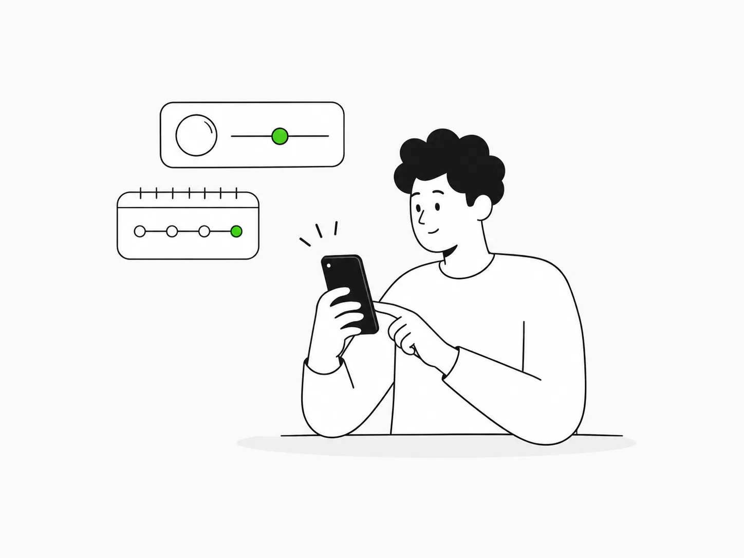 A customer selects a loan amount and repayment term on their phone